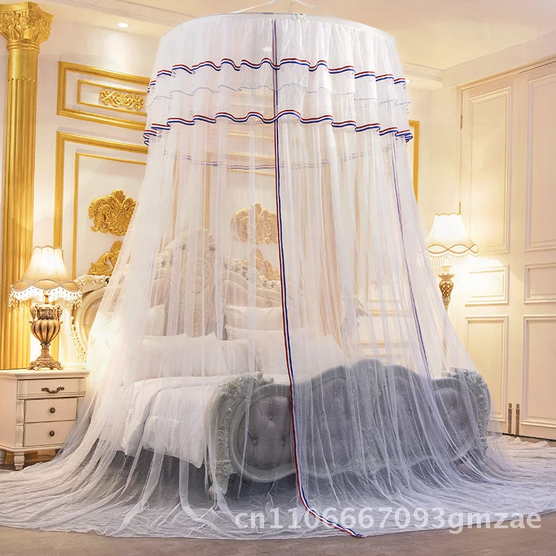 

Princess Dome Ceiling Mosquito Net Wind Fresh Encryption Yarn Floor-Standing Installation-Free for All Sizes Dreamy Colors