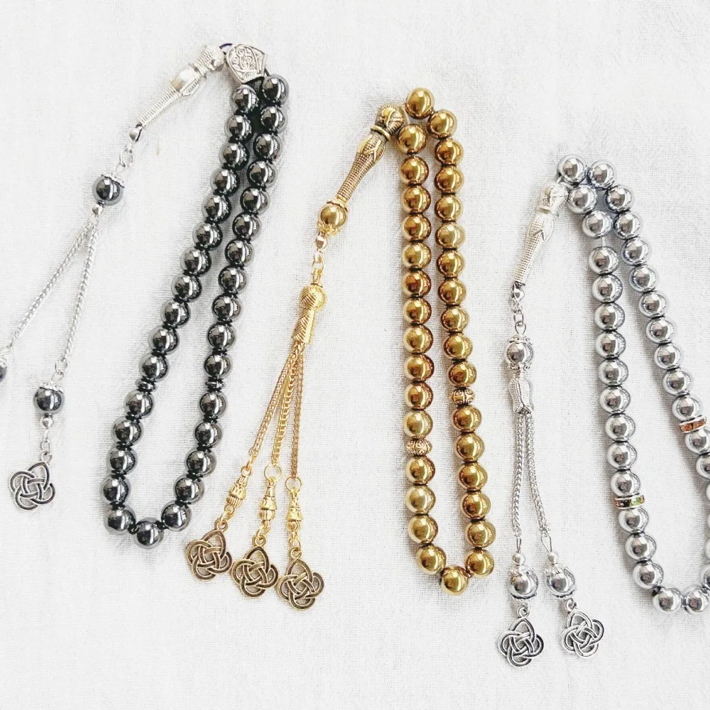Middle East Retro Simple Muslim Fashion Obsidian Rosary Beads Are Worn Daily with Prayer Jewelry Holiday Gatherings Bracelet