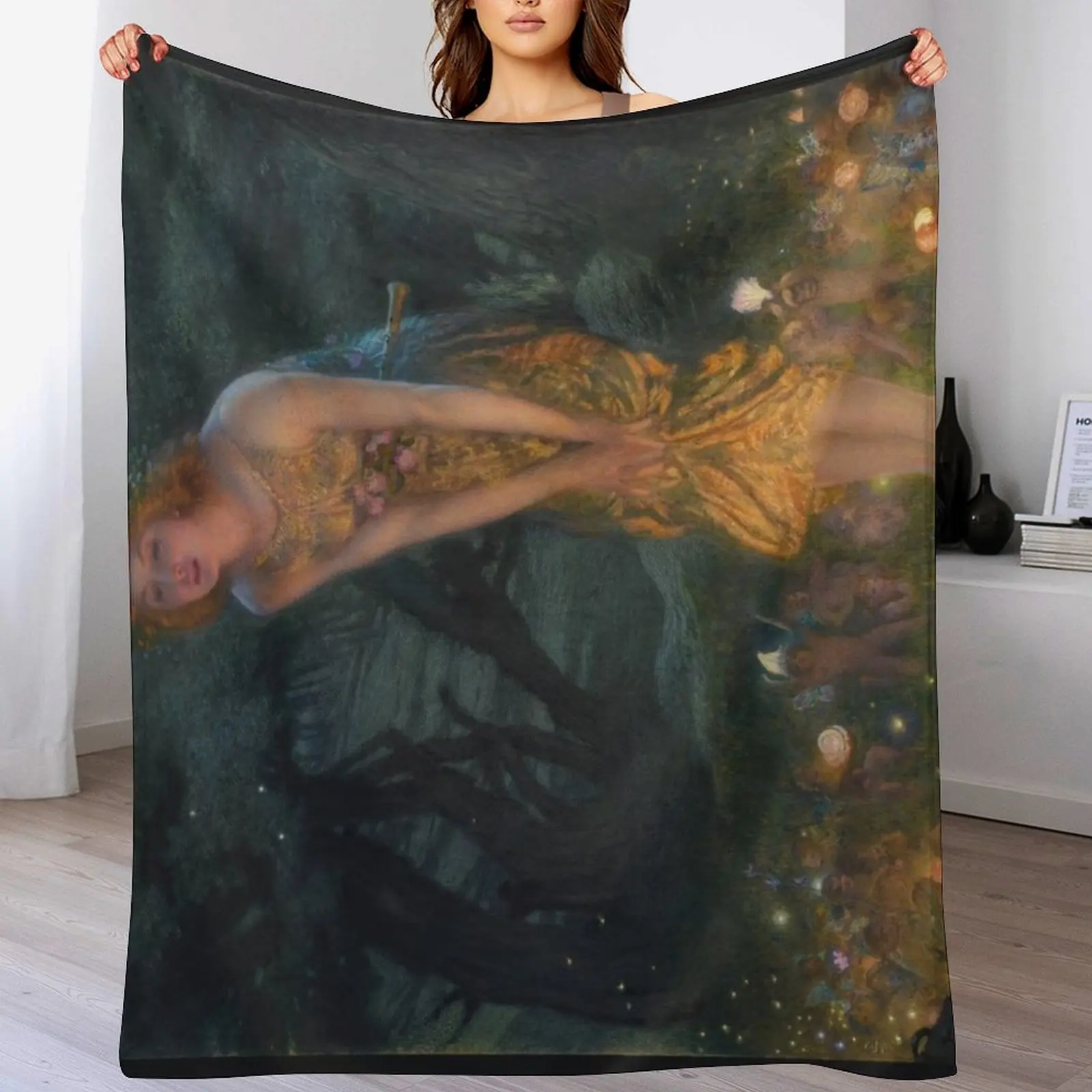 

Midsummer Eve Edward Robert Hughes fairies mythology fantasy Throw Blanket Beach Plush Beautifuls Quilt Blankets