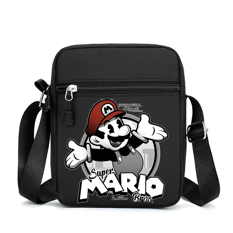 New Super Marios Shoulder Bag Boy Girl Anime Cartoon Cute Crossbody Bag Outdoor Sports Leisure Large Capacity Canvas Square Bag