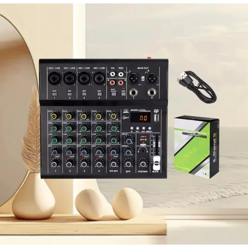 6 Channel Mixer Professional High Quality Low Noise