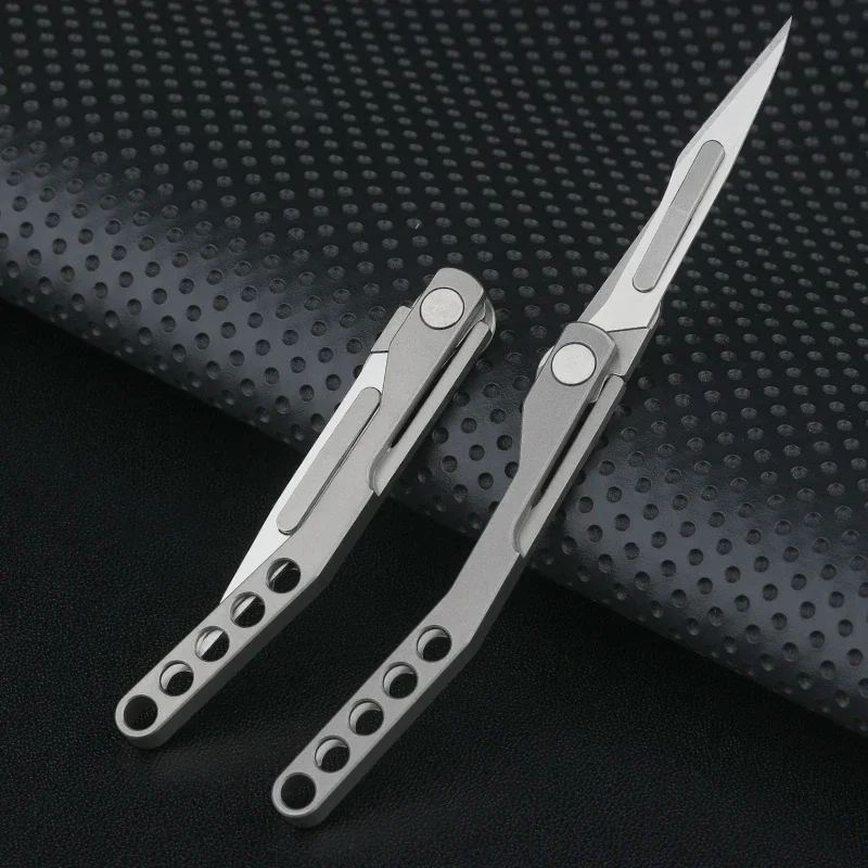 NEW Titanium Alloy EDC Folding Scalpel Medical Folding Knife EDC Outdoor Unpacking Pocket Knife with 10pcs Replaceable Blades