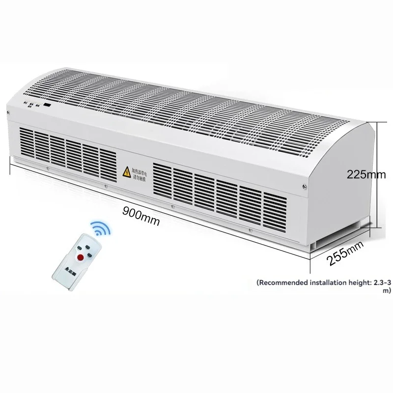 Hot air curtain machine, both heating and cooling,commercial silent 0.9m electric heating door curtain