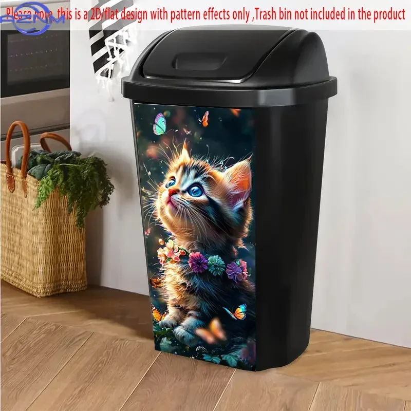DIY Trash Can Makeover 2D Print Decal Decor Ornament for Home Storage Bin