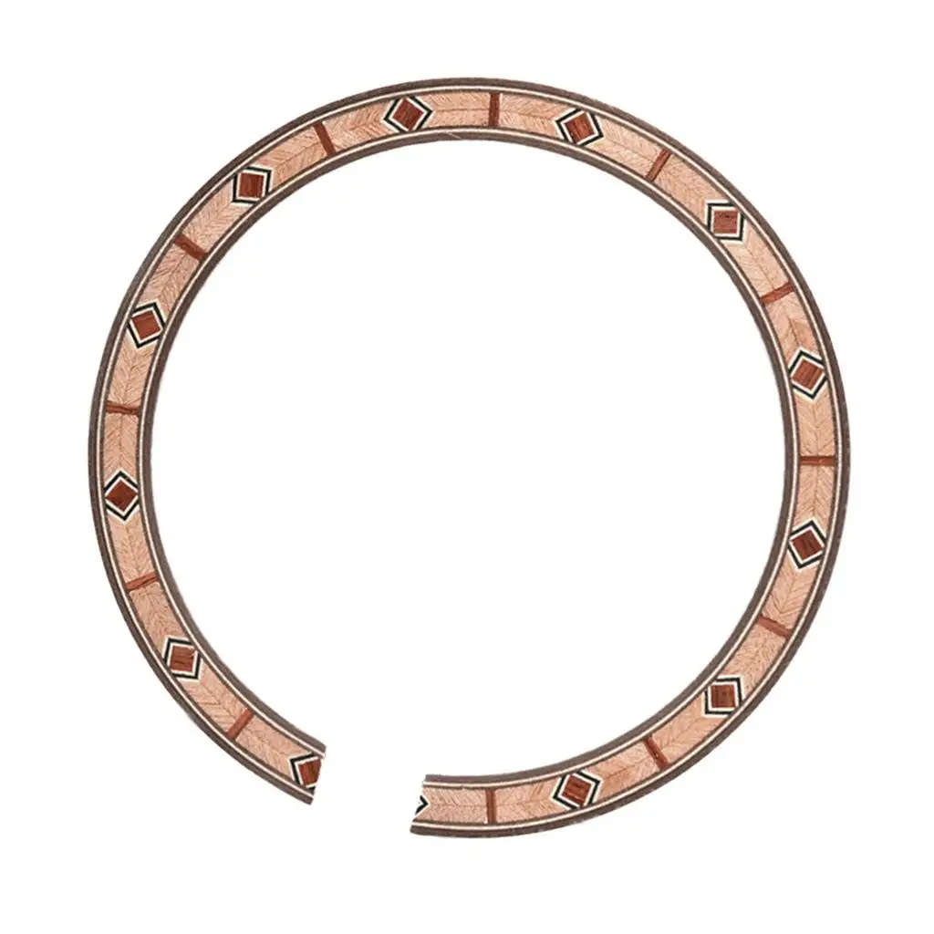 Soundhole Inlay Rosette Acoustic Guitar Satinwood Circle Decoration Coffee Sticker Replacement for Guitar Accessories