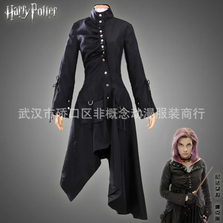 Anime Harryy Potter Cosplay Nymphadora Tonks Coat Costume Movie Show Women's Hufflepuff Academy Halloween Costume Accessories