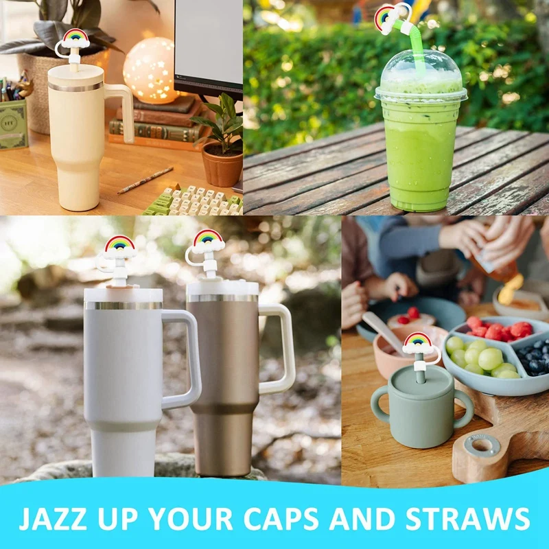 Lot de 4 pailles en silicone réutilisables de 40 oz, accessoire pour boire, 0.4 pouces