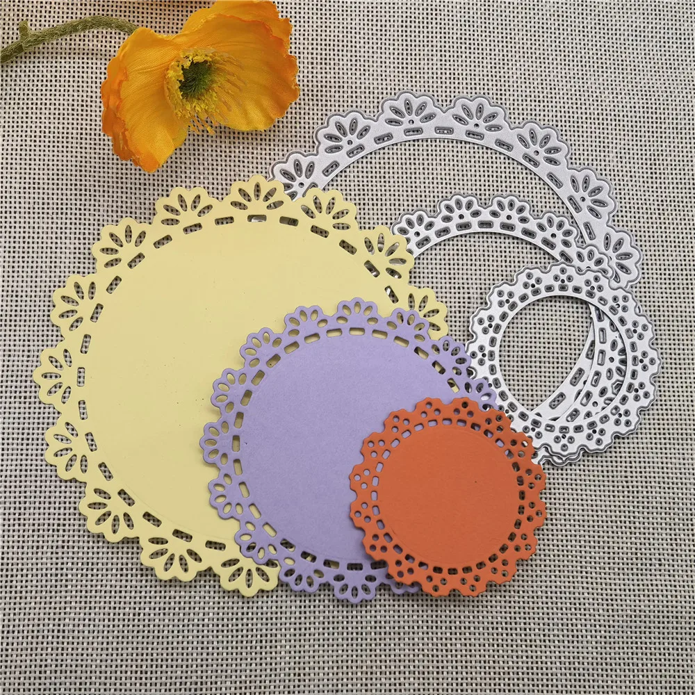 3pcs/set Circle Frames Metal Cutting Dies Stencils For DIY Scrapbooking Decorative Embossing Handcraft Template