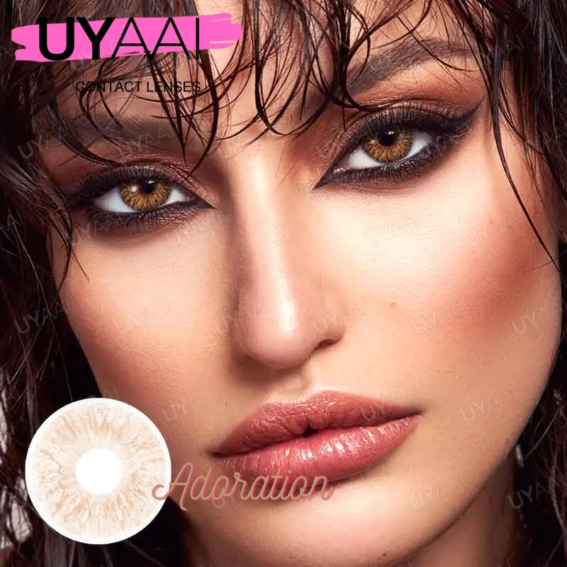 UYAAI Natural Eye Colored Contacts Lens Blue Green Brown Blue Soft Beauty Makeup Big Pupils Color Contact Lenses