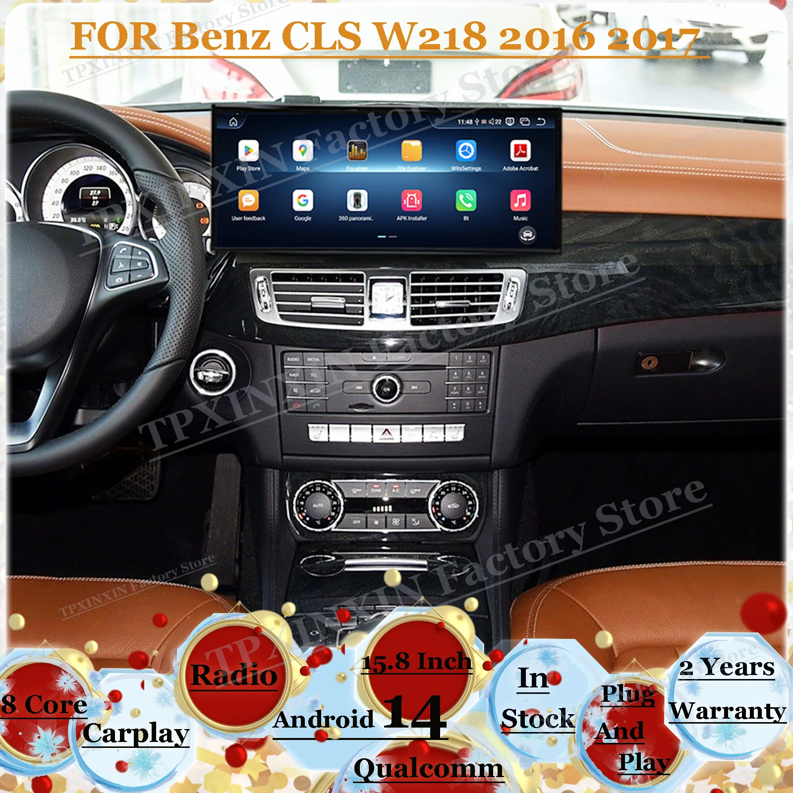 

Qualcomm 8 Core Android Multimedia For Benz CLS W218 2016 2017 GPS NavigationCar Radio Coche With BT 5.0 Wifi Stereo Head Unit