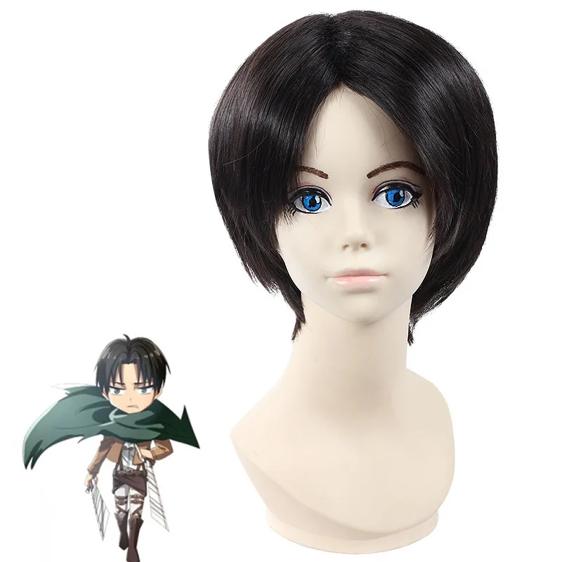 

Synthetic Wig Black Brown Short Cosplay Party Costume Heat Resistant Fiber Hair Anime Style for Women Men