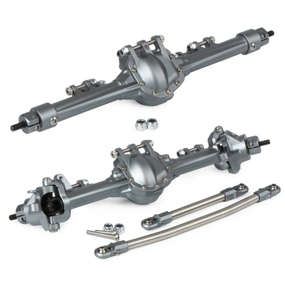 Zintegrowana aluminiowa przednia tylna oś CNC z opcjonalnym mocowaniem przekładni stożkowej SOA do gąsienic 1/10 RC SCX10 II Element Enduro CC01