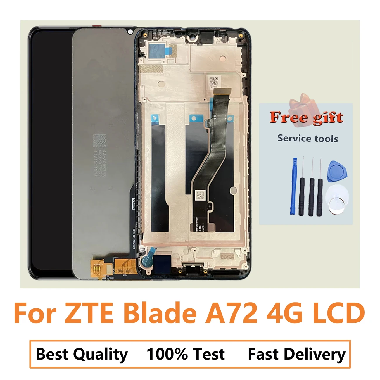 Original Mobile Phone LCD Display For ZTE Blade A72 4G Full With Frame Touch Screen Digitizer Assembly Replacement Repair Parts