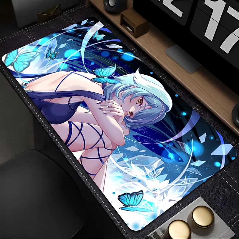 Genshin Impact Eula Lawrence Anime Mouse Pad Keyboard Office Rubber Soft Table Mat Kawaii Girl Carpet Cartoon Gaming Pc Mousepad