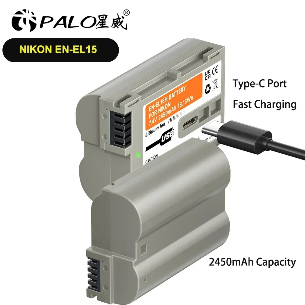 2450mAh En El15 EN-EL15C لنيكون بطارية USB En-El15 نوع C EN-EL15A EN-EL15B بطارية الكاميرا ل D750 D810 D7500 D500 D600