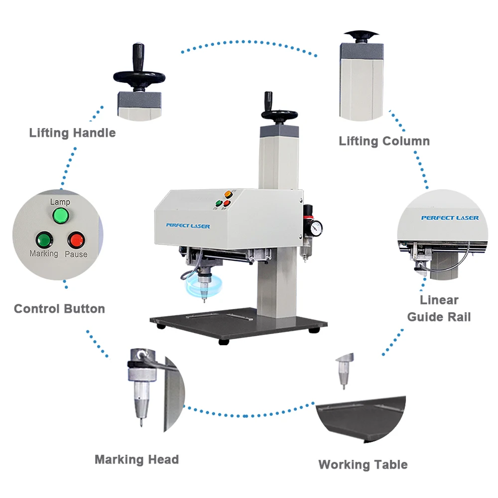 Pneumatic Engraving Machine Dot Peen Etching Caving Marking Machine for Metal Aluminum Steel Copper Car VAN Nameplate