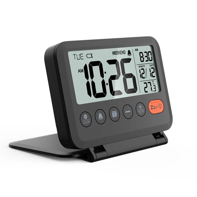 

ЖК-цифровые домашние настольные часы с календарем, портативный мини-будильник для путешествий, модный складной настольный компьютер