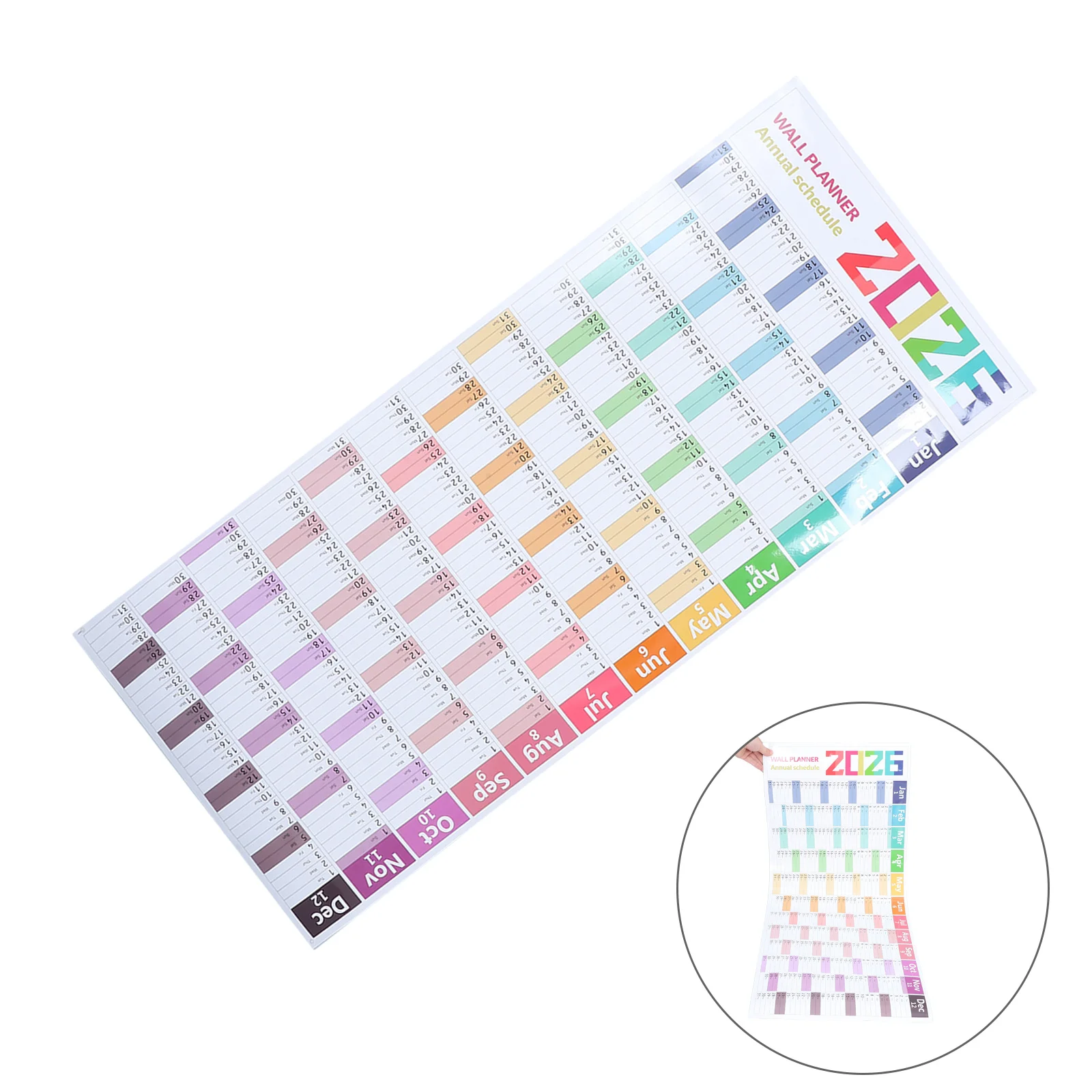 

12 Months 2026 Wall Calendar Large Print Paper Monthly Planner Organizer Office Home School Thick Page Yearly Schedule Hanging