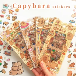 Papelería Kawaii, pegatinas bonitas de capibara, suministros escolares, decoración para diario, álbum de recortes, pegatinas estéticas para cuaderno de bocetos