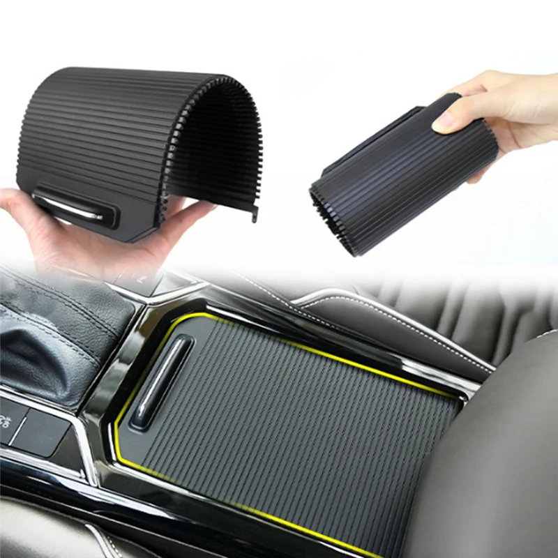 

AS-Car Center Console Cup Holder Slide Roller Blind For VW Passat 2019-2024 Armrest Box Cover Panel Curtain