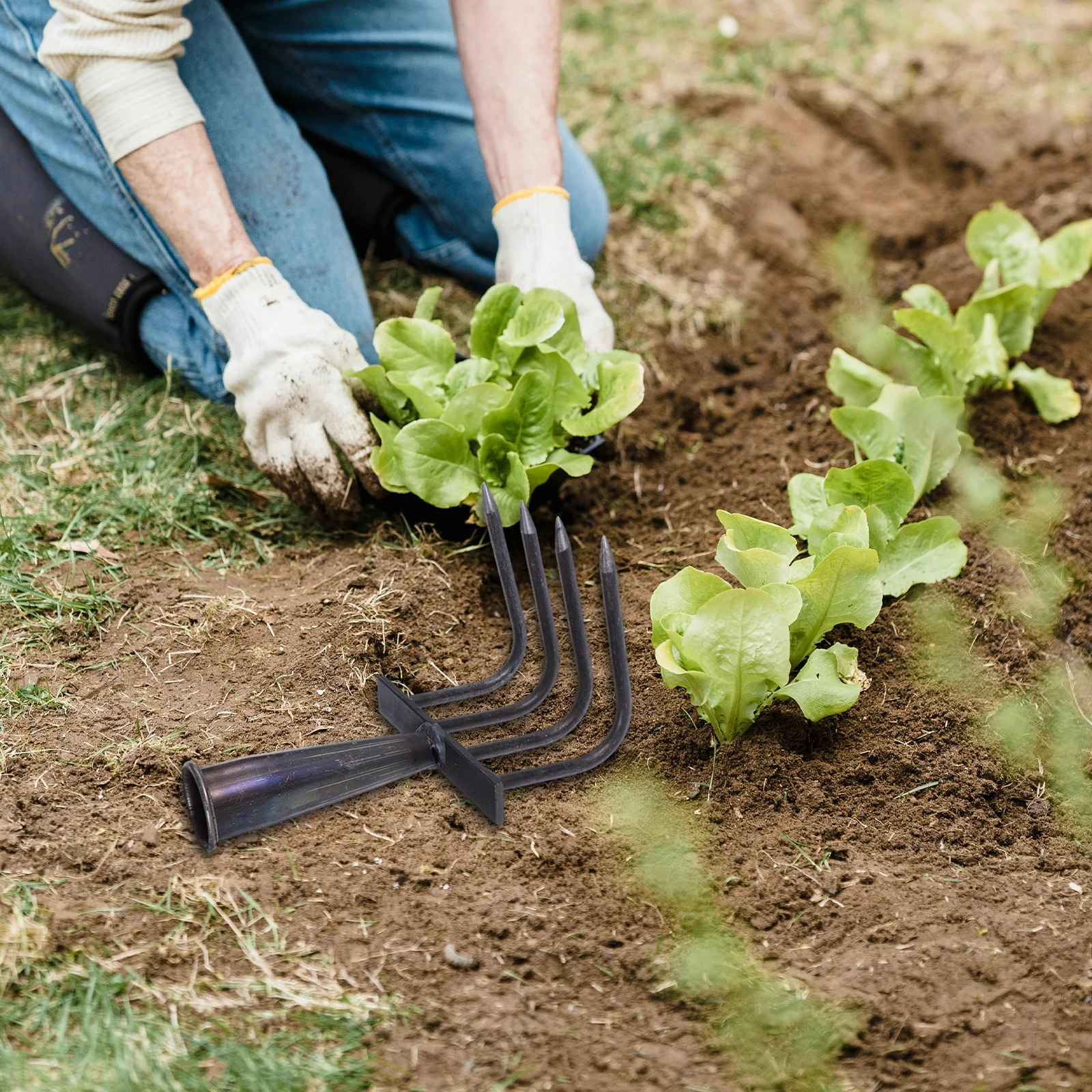 1 قطعة رئيس لحديقة الحديقة ساحة الثقيلة المنغنيز الصلب استبدال اليد أشعل النار المشهد أداة مشط معدني صغير للأوراق