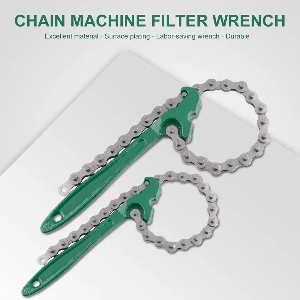 12 Inch Chain Filter Wrench Oil Machine Filter Strap Non Slip Multifunction Pipe Fittings Tool Belt Strap Wrench For Plumbing