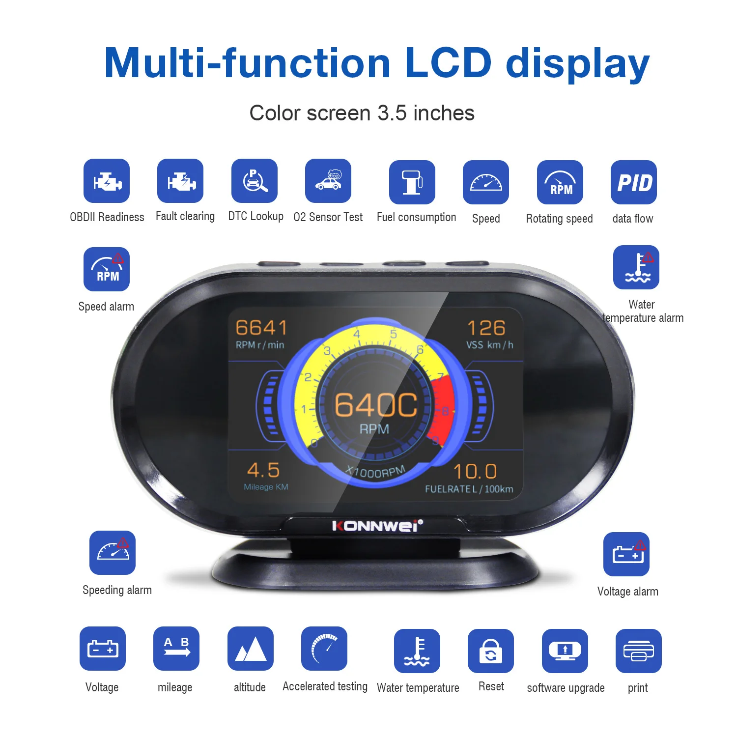 Scanner KW206 Car Computer Diagnostic Tool with Head-up Display and Fault Scanner New Tool