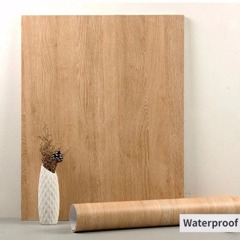 

Cloududa Waterproof Self Adhesive Wood Grain Sticker Door Cabinet Desktop Furniture Renovation Peel and Stick Wallpaper