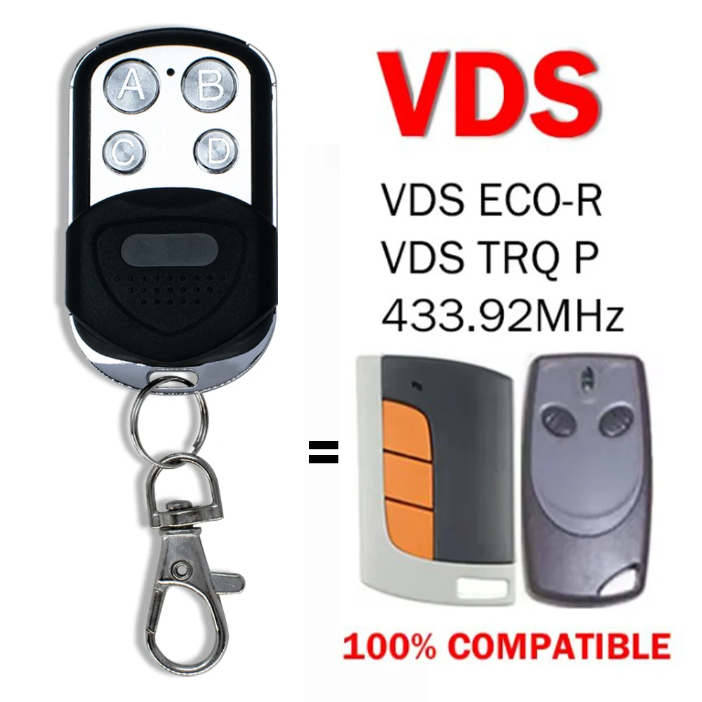 

Clone VDS TRQ P/ECO-R 433.92MHz Rolling Code Garage Door Remote Control Gate Controller Door Opener