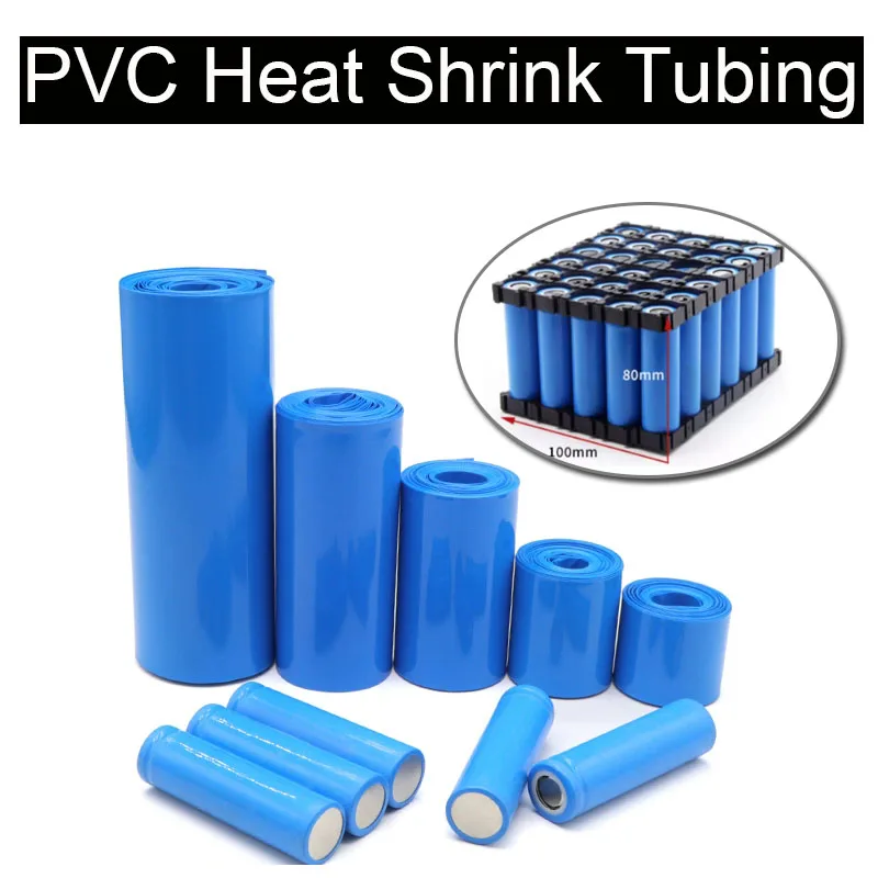 Width 25mm~ 200mm 18650 Lip Battery PVC Heat Shrink Tube Pack Dia 16 - 127mm Insulated Film Wrap lithium Case Cable Sleeve