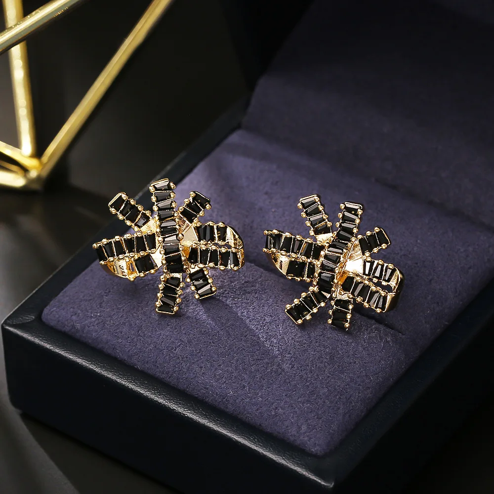 

Fashionable and simple full-diamond earrings niche light luxury temperament silver needle earrings design exquisite earrings