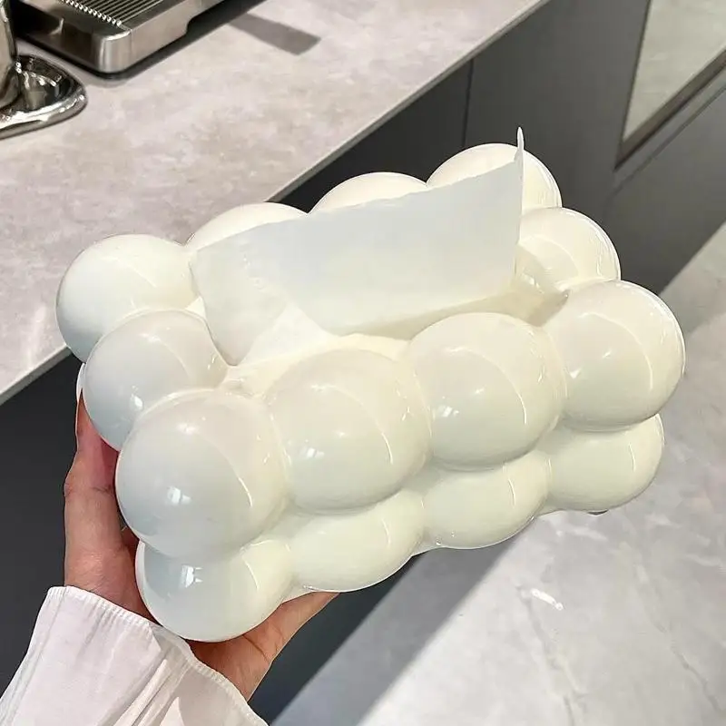 Cloud Style Tissue Box Light Luxury Creative High-End Ornament Easy to Clean for Dining Table Office Car Daily Use view 4