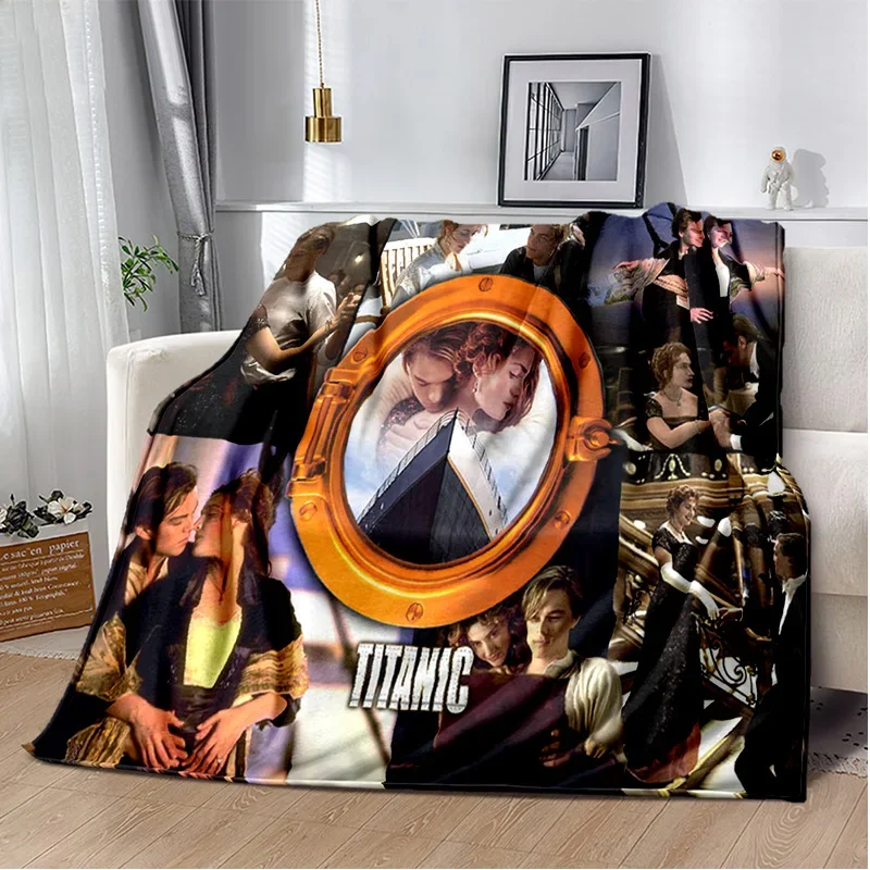 3D Print Titanic Movie Poster Blanket,Soft Throw Blanket for Home Bedroom Bed Sofa Picnic Travel Office Rest Cover Blanket Kids