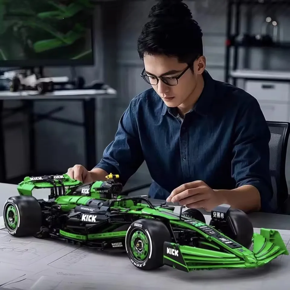 Cada 1:8 MOC Sauber التقنية الخضراء F1 بنة الطوب C44 سيارة رياضية ألعاب البناء مجموعة للبالغين هدايا الاطفال