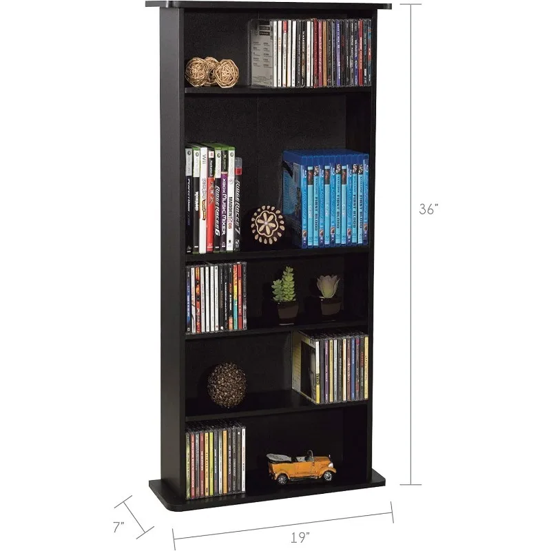 Drawbridge Media Storage Cabinet - Organize optical media, up to 240 CD, or 108 DVD, or 132 BD/Video Games, Adjustable Shelves