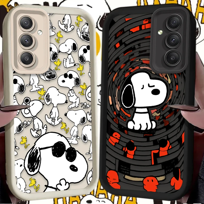 Anime S-Snoopys Case for Samsung Galaxy S25 S24 S23 Ultra S22 S21 Plus FE 5G A54 A34 A14 A73 A53 A33 5G Soft Silicone PC Cover