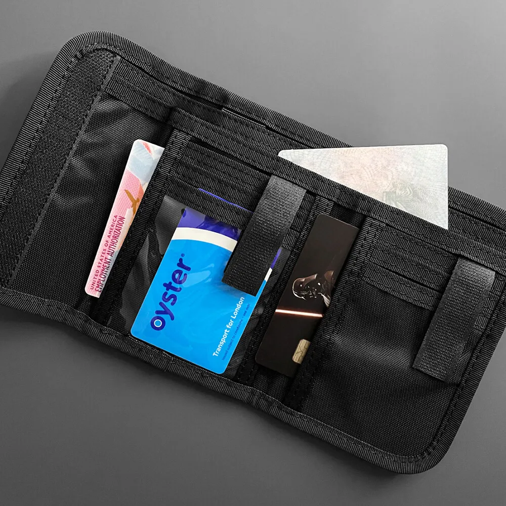 

Three Fold Wallet Multiple Card Slots Nylon Outdoor Sport ID Photo Holder Bag Storage Hanging Pouch High-capacity