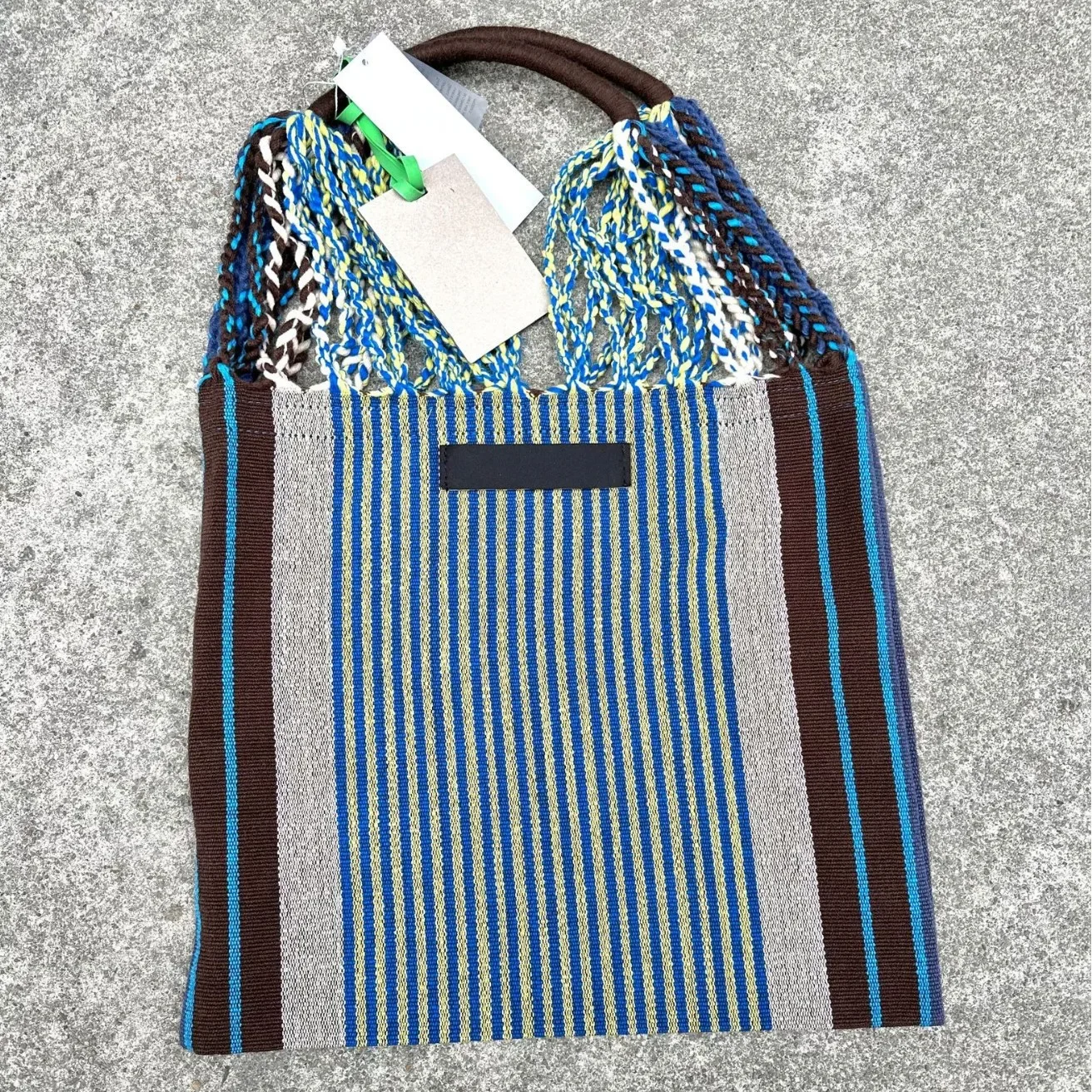 

Striped WBohemian Striped Tote Bag with Braided Handles Lightweight Summer Shopping Bag