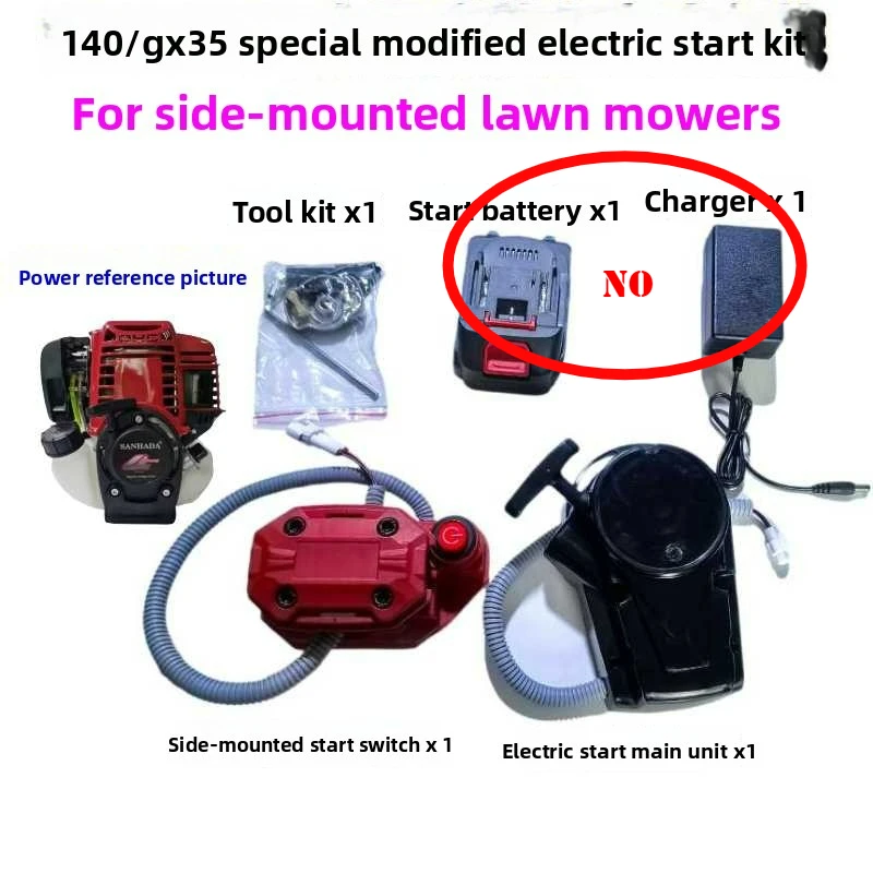 140/GX35 Motor-Umbau: Elektrischer Anlasser mit Riemenscheibe für Rasenmäher-Umbau