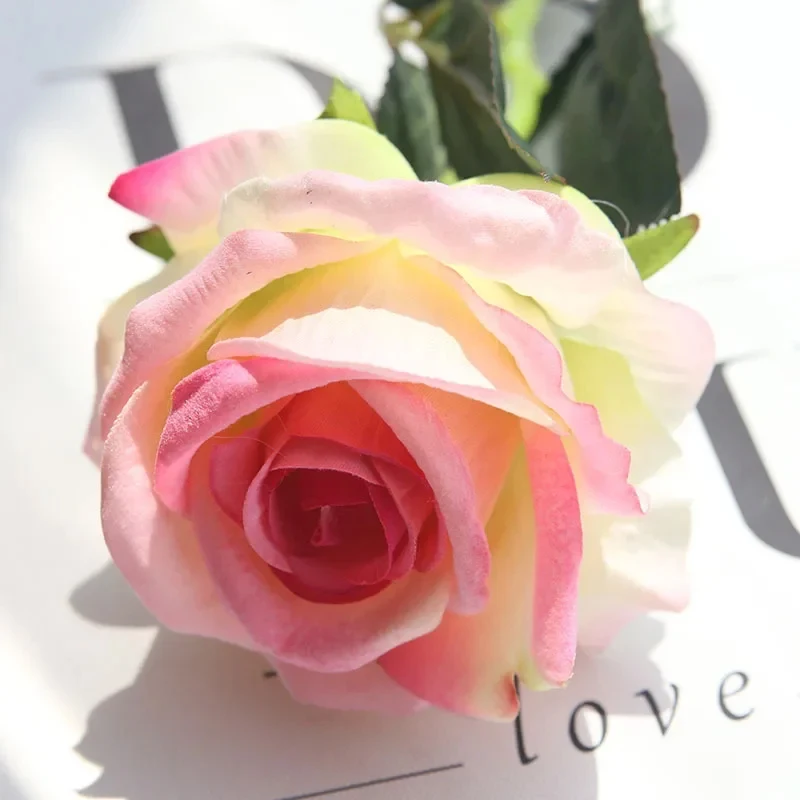 Simulated Rose Wedding Handheld Flower Supplies Single piece High Simulated Velvet Rose Home Decoration