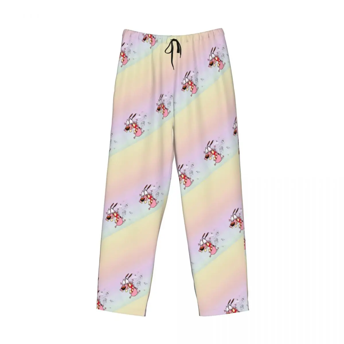 Custom C-Courage The Cowardly Dog Pajama Pants Sleepwear Men Elastic Waistband Sleep Lounge Bottoms with Pockets view 3