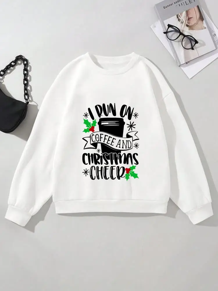 

Coffee Love Trend Cute Pullovers For Women Christmas New Year Holiday Fashion Print Lady Casual Clothing Graphic Sweatshirts