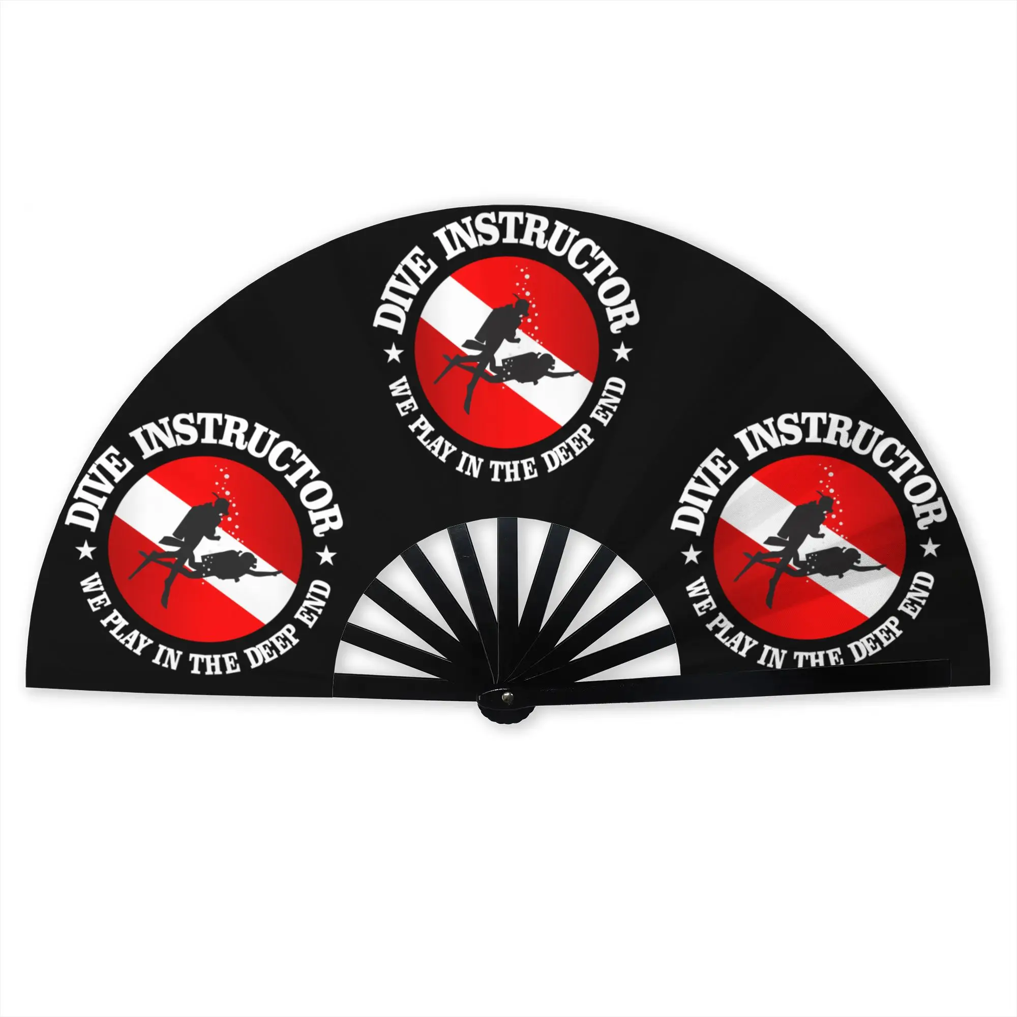 Dive Instructor Traditional Folding Fan Chinese Style Diving  High-Quality Fans Gift Elegant Decorative Hand Fan