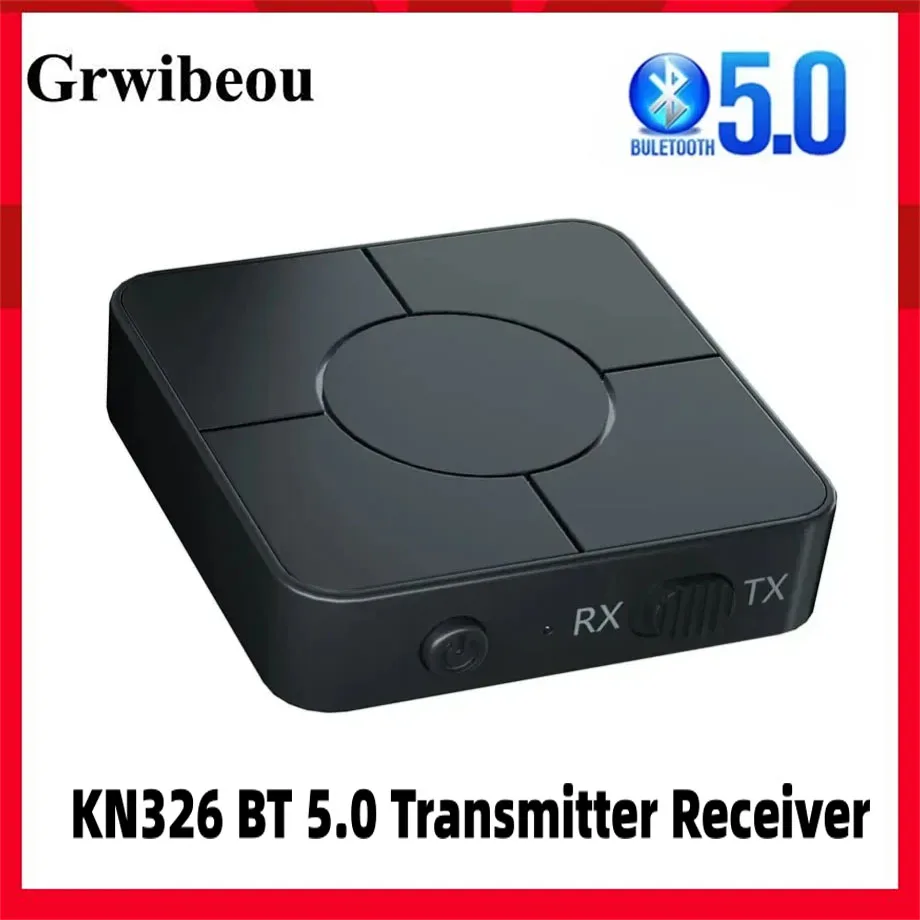 Penerima Pemancar Audio Bluetooth 5.0 KN326 3.5Mm AUX Jack RCA Adaptor Audio Musik Nirkabel dengan Mikrofon untuk Headphone TV PC Mobil