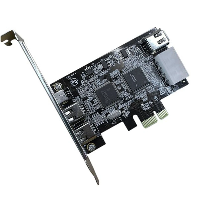 PCI-E 1X IEEE 1394A 4-портовый (3+1) адаптер Firewire 1394 A Pcie с 6-контактным кабелем IEEE 1394 для настольных ПК