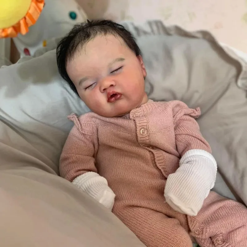 19inch Newborn Baby Doll Reborn Ashia Lifelike 3D Painted Skin with Visible Veins Multi-Layers Collectible Art Doll Bebe Reborn view 3