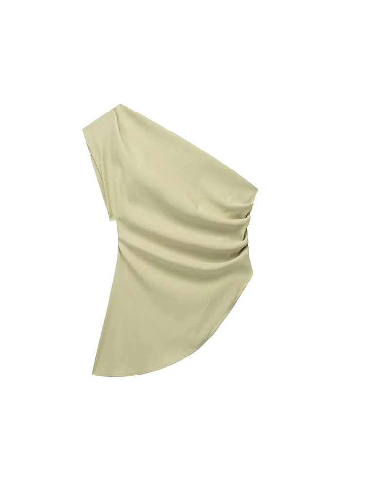 غير المتماثلة تي شيرت المرأة الجديدة موضة الاتجاه فتاة حار المشاهير مزاجه قبالة الكتف الأعلى