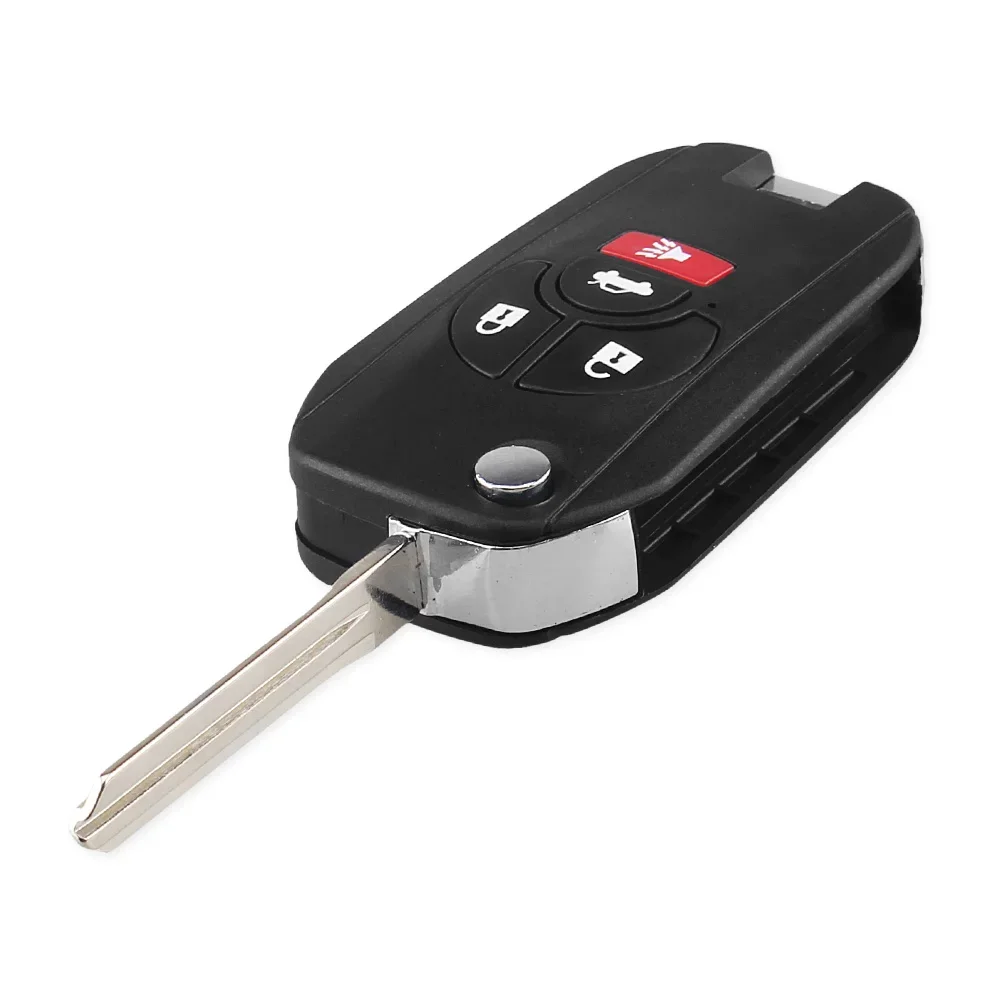 KEYYOU New 4 Buttons Uncut Blank Remote Flip Folding Key Shell Case Fob for Nissan Altima Maxima Sentra Versa