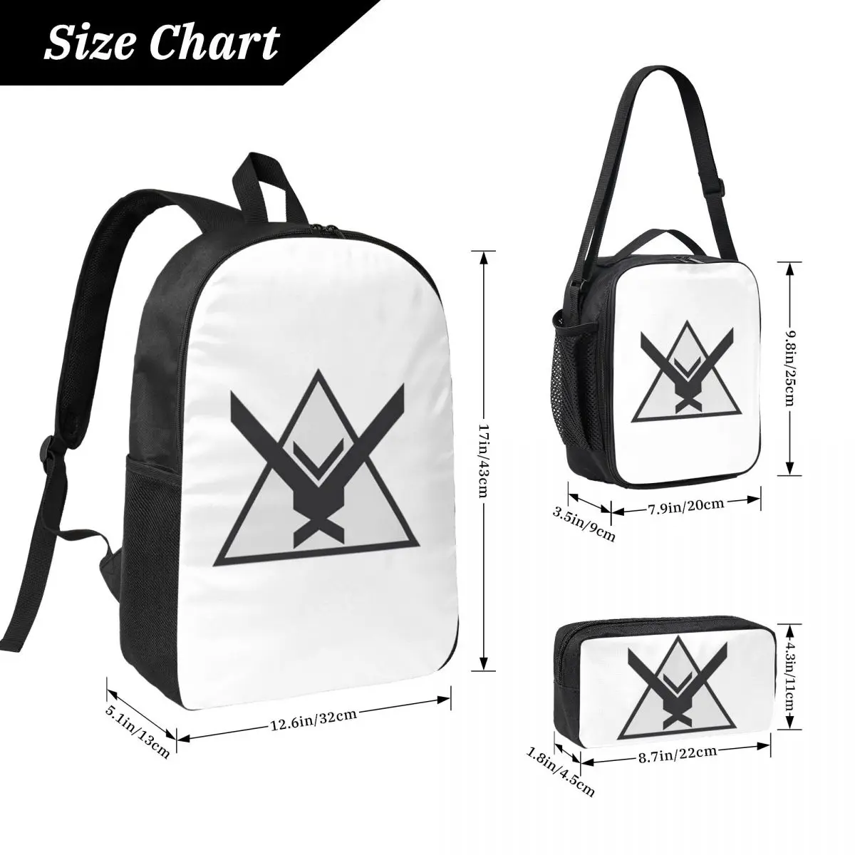 Halo Reach Backpack Student BookBag School Bag Computer Shoulder Bags 3ps Insulated Lunch Bag Pencil Case