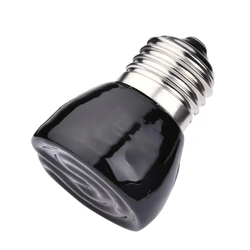 E27 Pet Heating Lamp Black Mini Infrared Ceramic Emitter Heat Light Bulb Pet Brooder Chickens Reptile Lamp Pet 25 50 75 100W